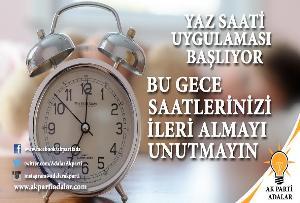 Yaz Saati Uygulaması başlıyor..